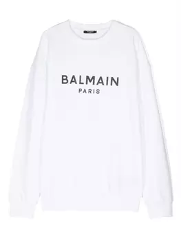 Balmain Kids толстовка с логотипом, белый