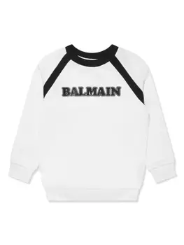 Balmain Kids толстовка с логотипом, белый