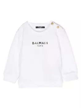 Balmain Kids толстовка с логотипом, белый