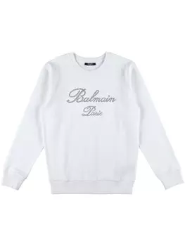 Balmain Kids толстовка с логотипом, белый