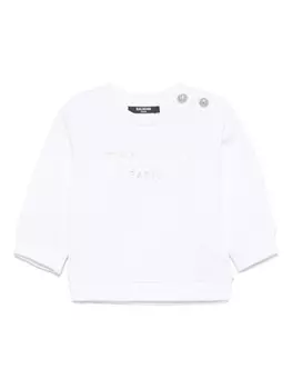 Balmain Kids толстовка с логотипом, белый