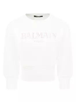 Balmain Kids толстовка с логотипом, белый