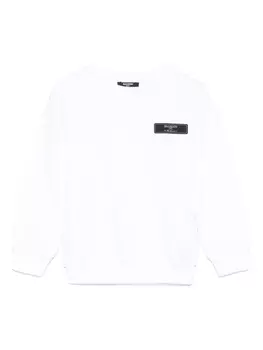 Balmain Kids толстовка с логотипом, белый