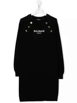 Balmain Kids толстовка с логотипом, черный