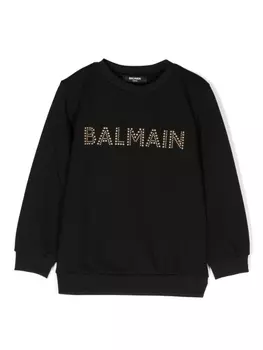 Balmain Kids толстовка с логотипом, черный