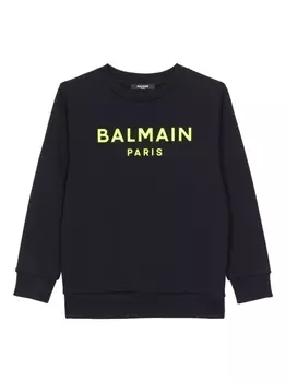 Balmain Kids толстовка с логотипом, черный