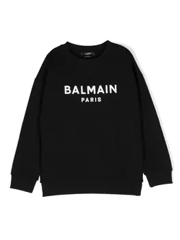 Balmain Kids толстовка с логотипом, черный