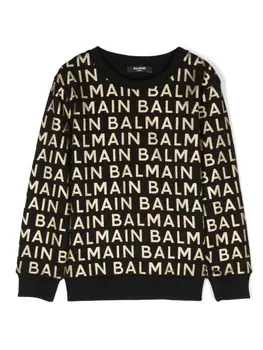 Balmain Kids толстовка с логотипом, черный