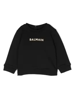 Balmain Kids толстовка с логотипом, черный