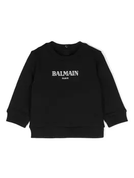 Balmain Kids толстовка с логотипом, черный