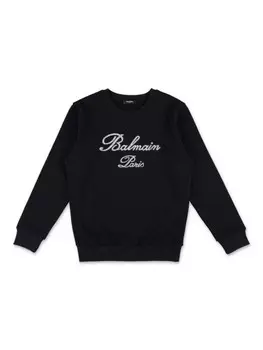 Balmain Kids толстовка с логотипом, черный