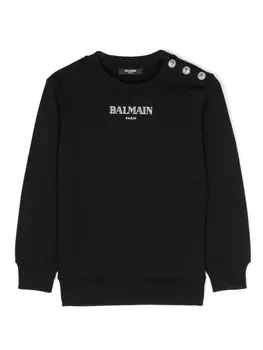 Balmain Kids толстовка с логотипом, черный