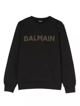 Balmain Kids толстовка с логотипом, черный