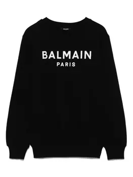Balmain Kids толстовка с логотипом, черный