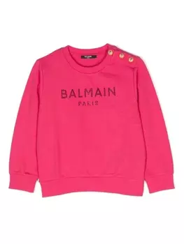 Balmain Kids толстовка с логотипом, розовый