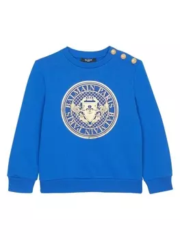 Balmain Kids толстовка с логотипом, синий