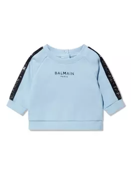 Balmain Kids толстовка с логотипом, синий