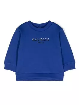 Balmain Kids толстовка с логотипом, синий
