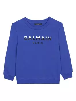 Balmain Kids толстовка с логотипом, синий