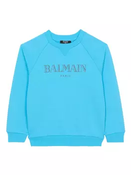 Balmain Kids толстовка с логотипом, синий