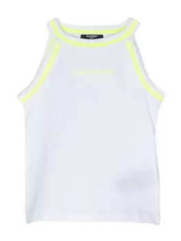 Balmain Kids топ с логотипом, белый