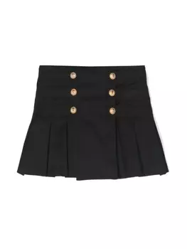 Balmain Kids юбка из вирджинской шерсти с запахом, черный