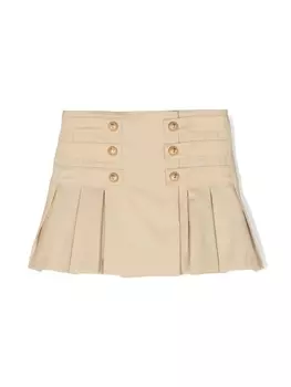 Balmain Kids юбка из вирджинской шерсти с запахом, нейтральный цвет