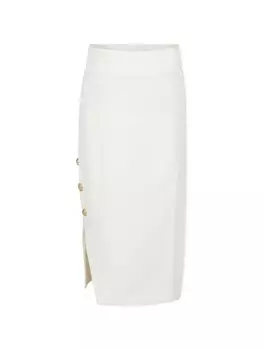 Balmain Kids юбка макси с разрезом, белый