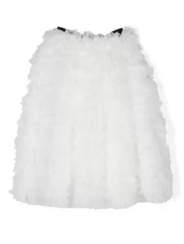 Balmain Kids юбка с оборками, белый