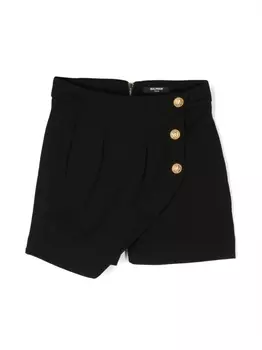 Balmain Kids юбка-шорты асимметричного кроя, черный