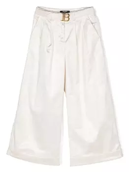 Balmain Kids вельветовые брюки широкого кроя, белый