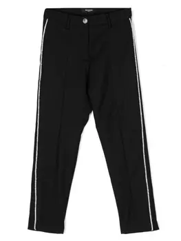 Balmain Kids зауженные брюки с кристаллами, черный
