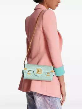 Balmain клатч B-Buzz 23 с кристаллами, зеленый