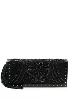 Balmain клатч с кристаллами, черный