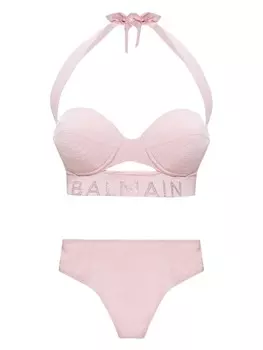 Balmain комплект бикини с логотипом, розовый