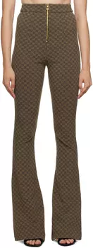 Balmain Коричневые мини-брюки для отдыха с монограммой