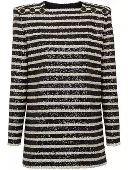 Balmain короткое платье с пайетками, черный