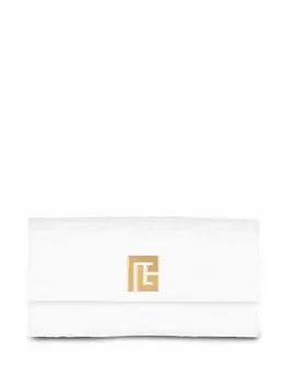 Balmain кошелек с цепочкой и тисненой монограммой, белый