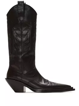 Balmain ковбойские ботинки Dan Patchwork 65 в технике пэчворк, черный
