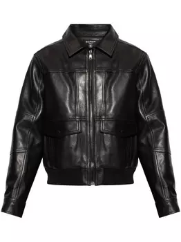 Balmain кожаная куртка, черный