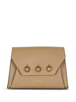 Balmain кожаная сумка через плечо Emblme, коричневый