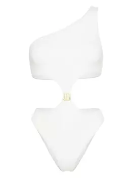 Balmain купальник с логотипом, нейтральный цвет