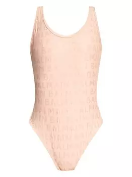 Balmain купальник с логотипом, розовый