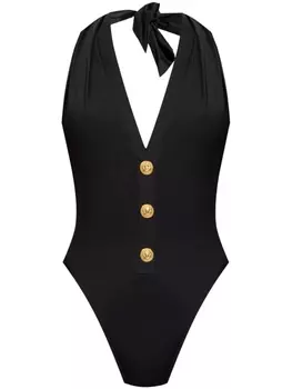 Balmain купальник с v-образным вырезом, черный