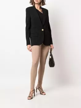 Balmain легинсы с тисненой монограммой, нейтральный цвет
