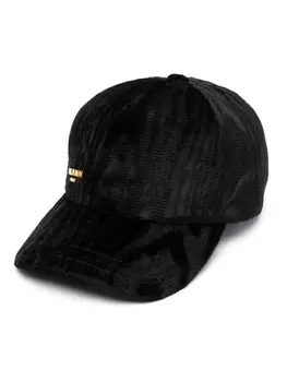 Balmain logo-plaque moire-effect cap, черный