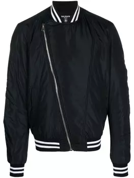 Balmain logo-print bomber jacket, черный