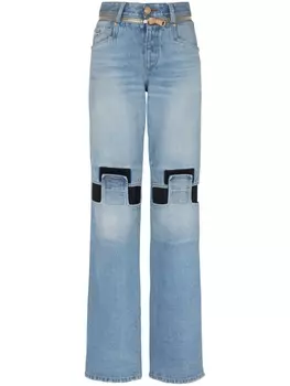 Balmain low-rise straight jeans, синий