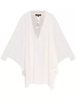 Balmain мини-платье с V-образным вырезом и заниженной талией, белый