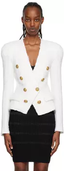 Balmain Off-White Блейзер на пуговицах